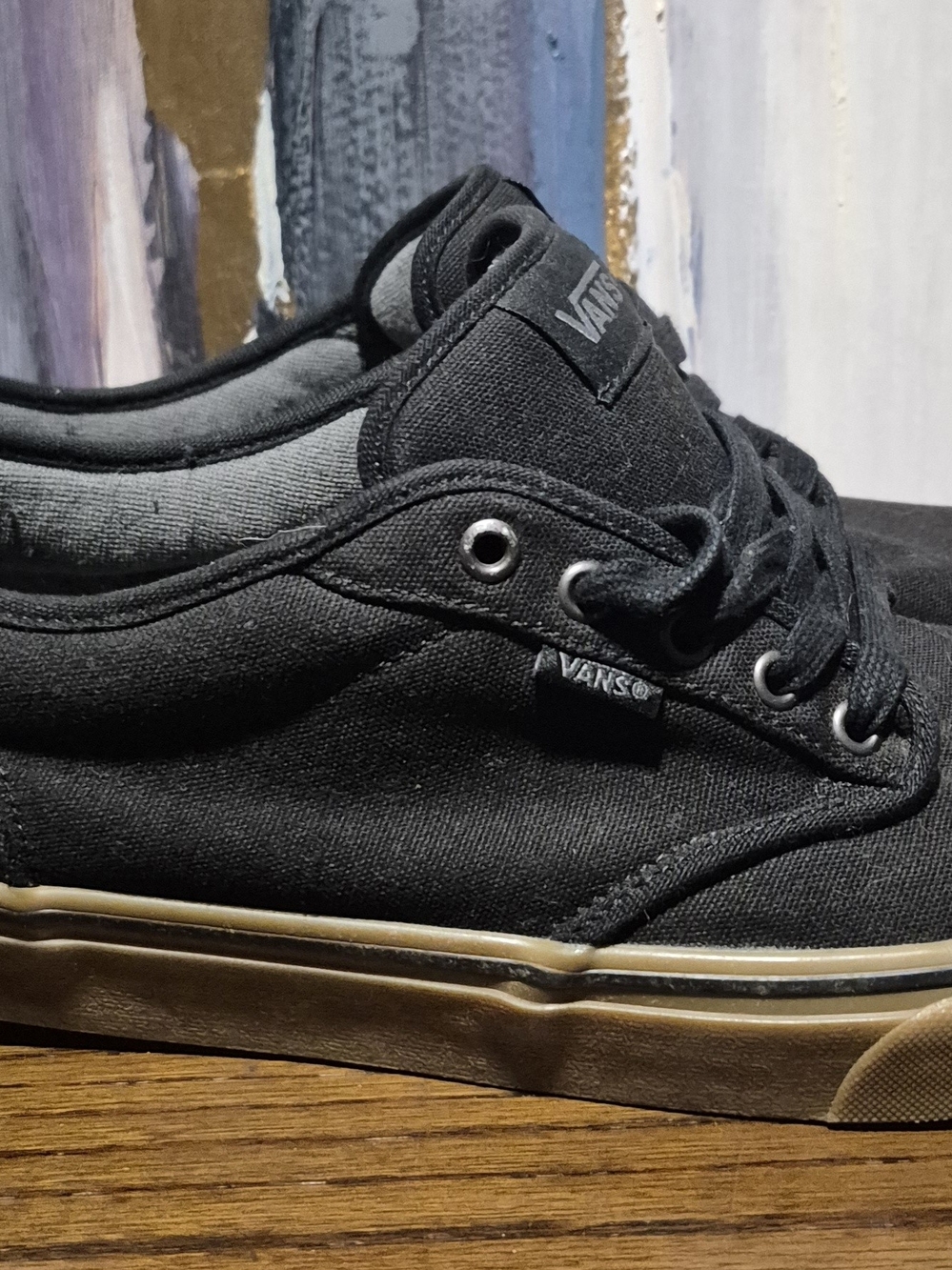 Vans Black Canvas Low-Top Sneakers with Gum Sole